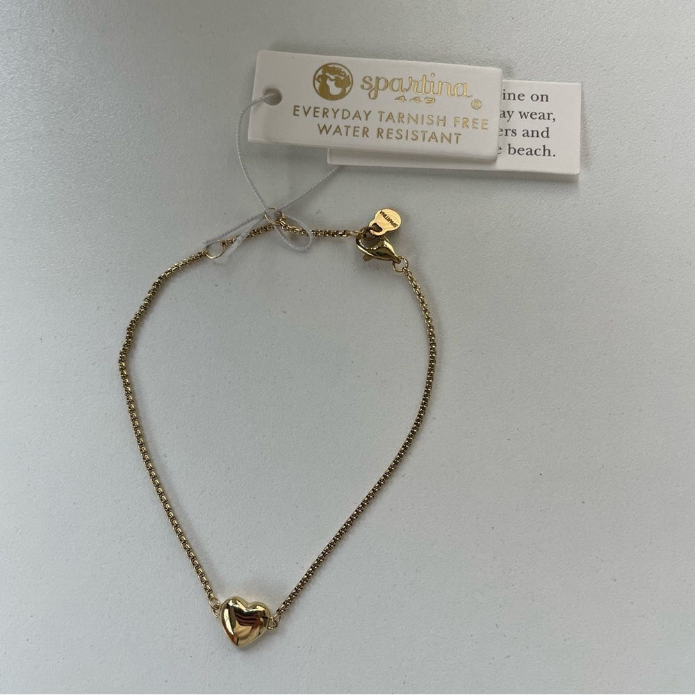 Spartina 449 Gold Limelight Bracelet Heart 6.7-8"